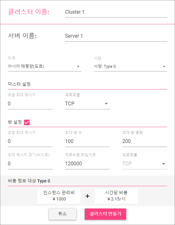 Create cluster popup (detailed)
