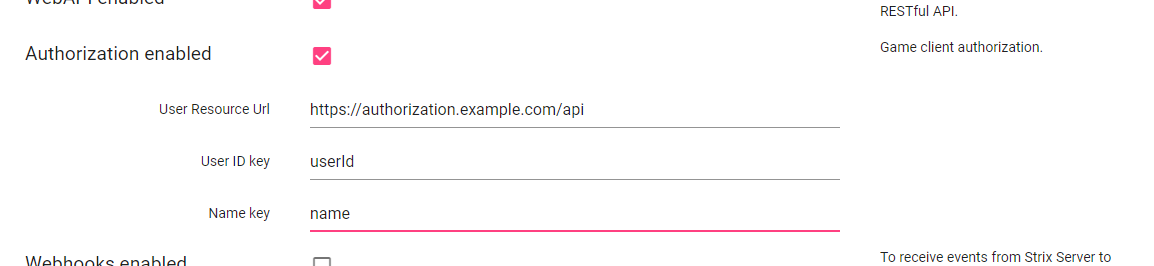 Authorization enabled and related settings