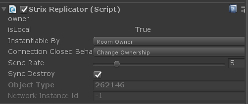 Instantiable By set to Room Owner