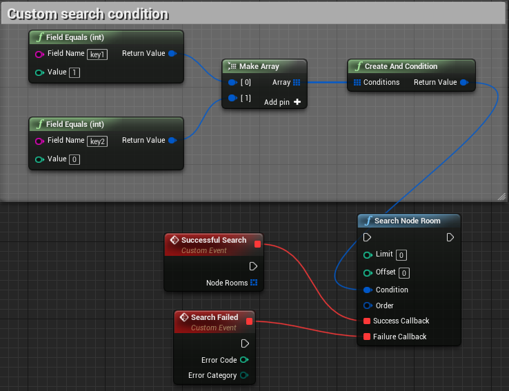 Blueprint to search rooms by skill levels