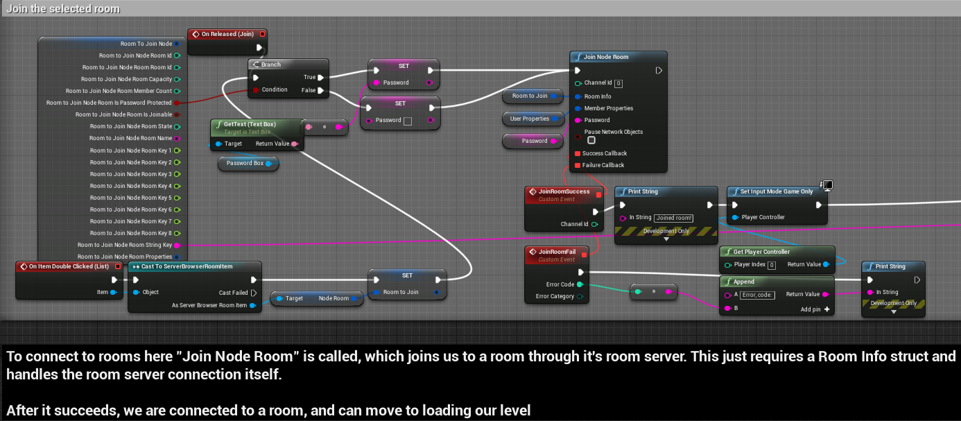 Blueprint to enter an existing lobby (room)
